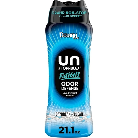 Unstopables Fusions Odor Defense In-Wash Laundry Scent Booster Beads, Daybreak + Scent, 21.1 OZ, 2-in-1 Beads for