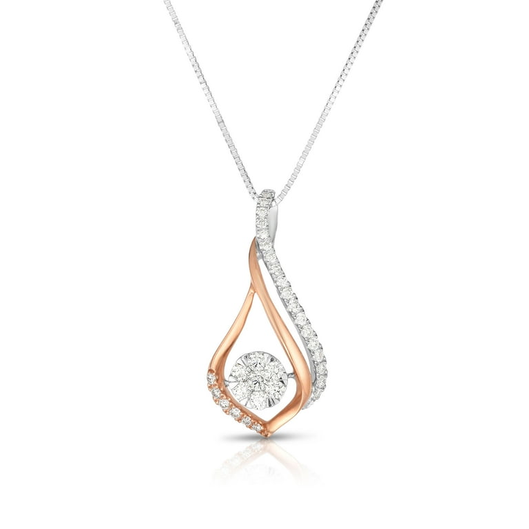 Unstoppable Love 1 4 CT. T.W. Diamond Double Flame Pendant in 10K