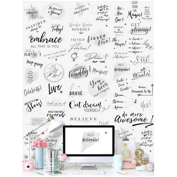 Be Unstoppable Motivational Peel & Stick Wallpaper  Inspirational Wall Decor with Quotes & Affirmations  Removable & Repositionable  Easy to Install for Home, Office & Dorm$$Tools & Hardware Other