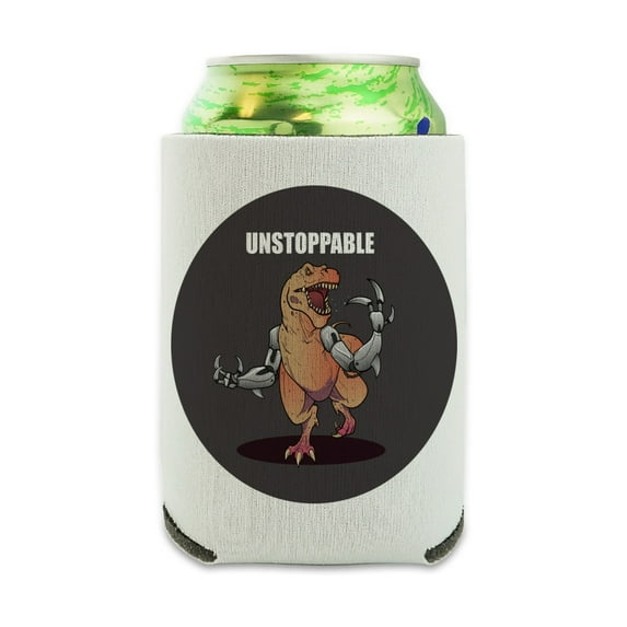 Unstoppable Tyrannosaurus Rex Dinosaur Can Cooler - Drink Sleeve Hugger Collapsible Insulator - Beverage Insulated Holder