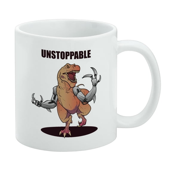Unstoppable Tyrannosaurus Rex Dinosaur White Mug