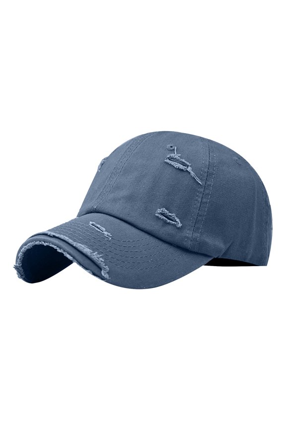 Unstructured Distressed Baseabll Cap Cotton Soft Dad Hat Adjustable Low Profile Headwear Ball Caps for Women Men (Blue)