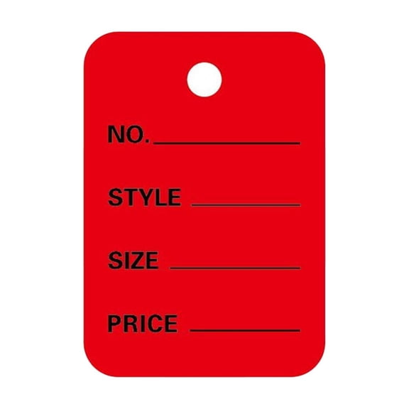 Unstrung Price Tags - Pre-Punched Hole Paper Price Tags Durable for Hanging, Store Shelf & Display Fixtures, 1.37x1.96 Inch Clothing Price Labels Blank Merchandise Marking Tags,100 Pcs,Red