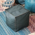 thumbnail image 1 of Unstuffed Boho Pouf Cover Footstool Storage Ottoman Floor Cushion under Desk Wedding Gifts - square blue, 1 of 7