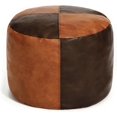 Unstuffed Faux Leather Pouf Cover, Handmade Footstool Ottoman Storage ...