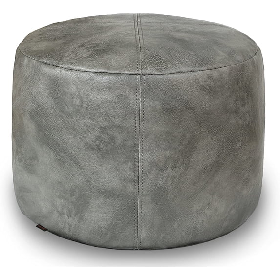 Unstuffed Faux Leather Pouf Cover, Handmade Footstool Ottoman Storage ...