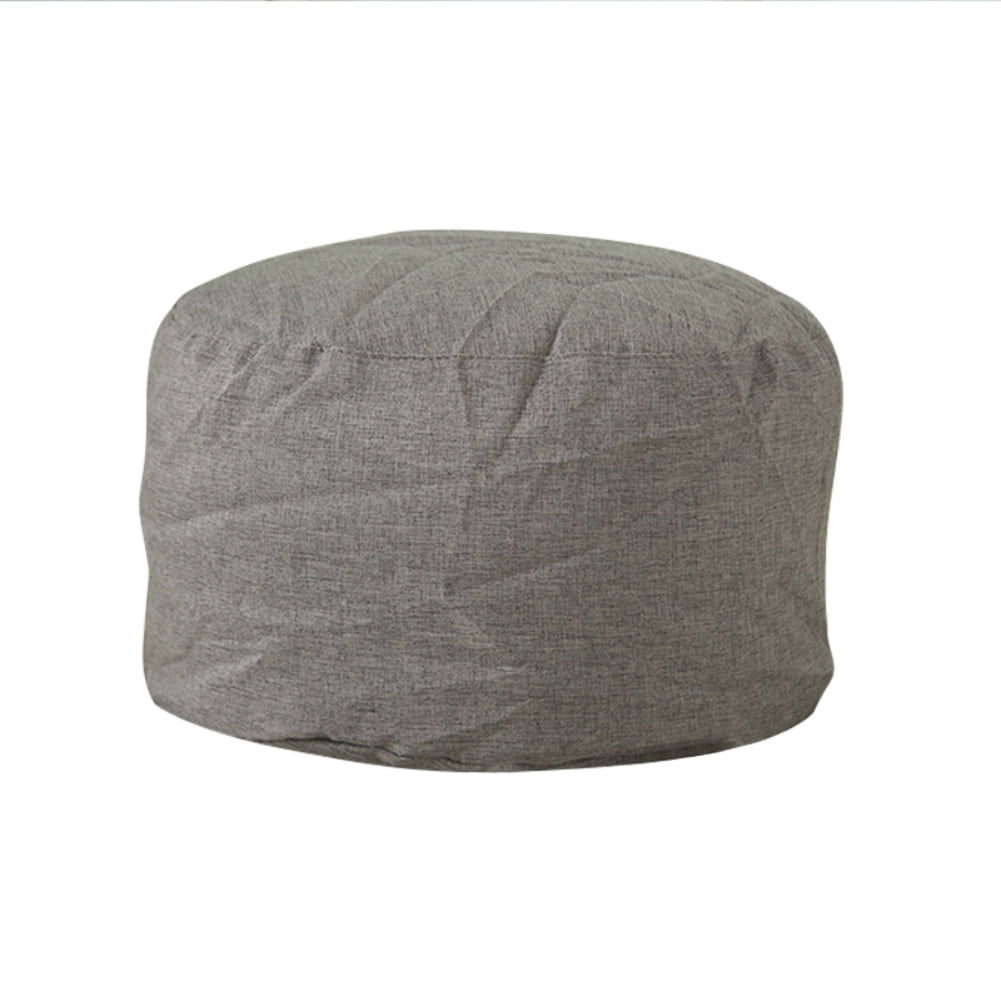 Unstuffed Faux Ottoman Pouf Cover, Round Foot Rest Poof Ottomans, Floor