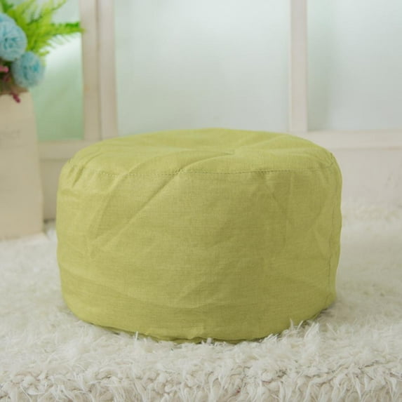 Unstuffed Ottoman Pouf Cover, Faux Leather Poufs for Living Room, Large Round Foot Rest, Floor Storage Poof, Bean Bag Ottomans for Bedroom,16.5”x12.5”