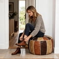 thumbnail image 1 of Unstuffed Moroccan Storage Pouf Foot Stool Ottoman Seat Handmade Faux Leather Bean Bag Floor Chair Foot Rest for Living Room, Bedroom or Balcony (Multi Color), 1 of 8
