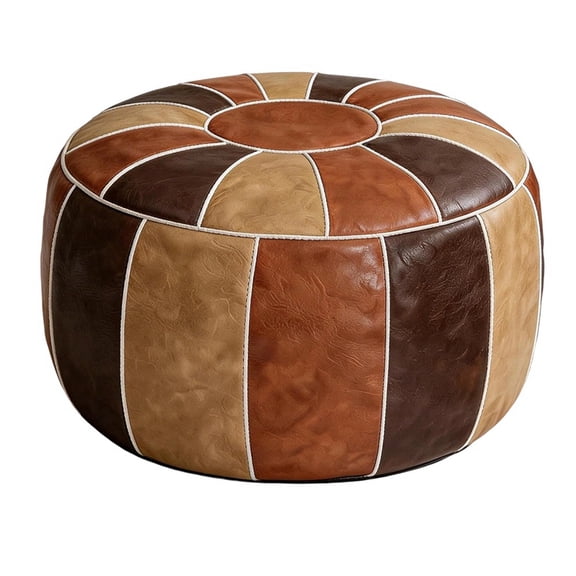 Unstuffed Moroccan Storage Pouf Foot Stool Ottoman Seat Handmade Faux Leather Floor Chair Foot Rest