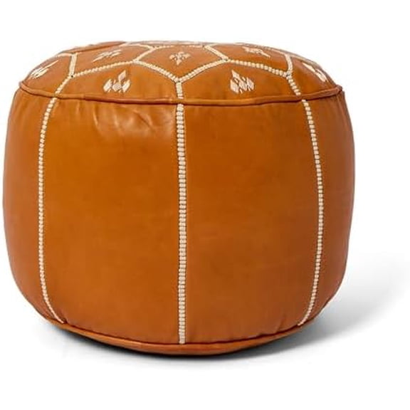 Unstuffed Tan Ottoman Pouf Foot Rest for Living Room - Decorative Footstool Footrest Bean Bag Chair Foot Stool Pouf Rest Storage Solution Home - Moroccan Bohemian Cover$$Furniture