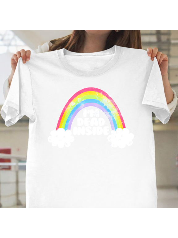 Unsubscribe Podcast Im Dead Inside Funny Rainbow Graphic Unisex T-Shirt, S-3XL