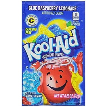 Unsweetened Blue Raspberry Lemonade Artificially Flavored Powdered Drink Mix, 0.2 Ounce (Pack Of 96)