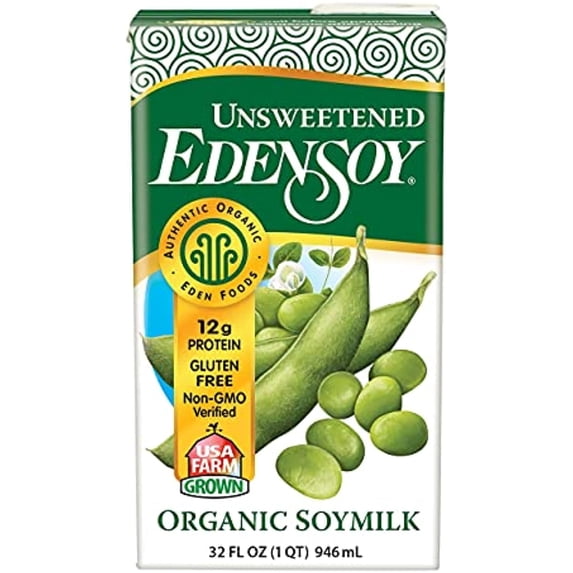 Unsweetened Edensoy, 32 Fl Oz, Eden Organic Soymilk, Non-Gmo, Vegan