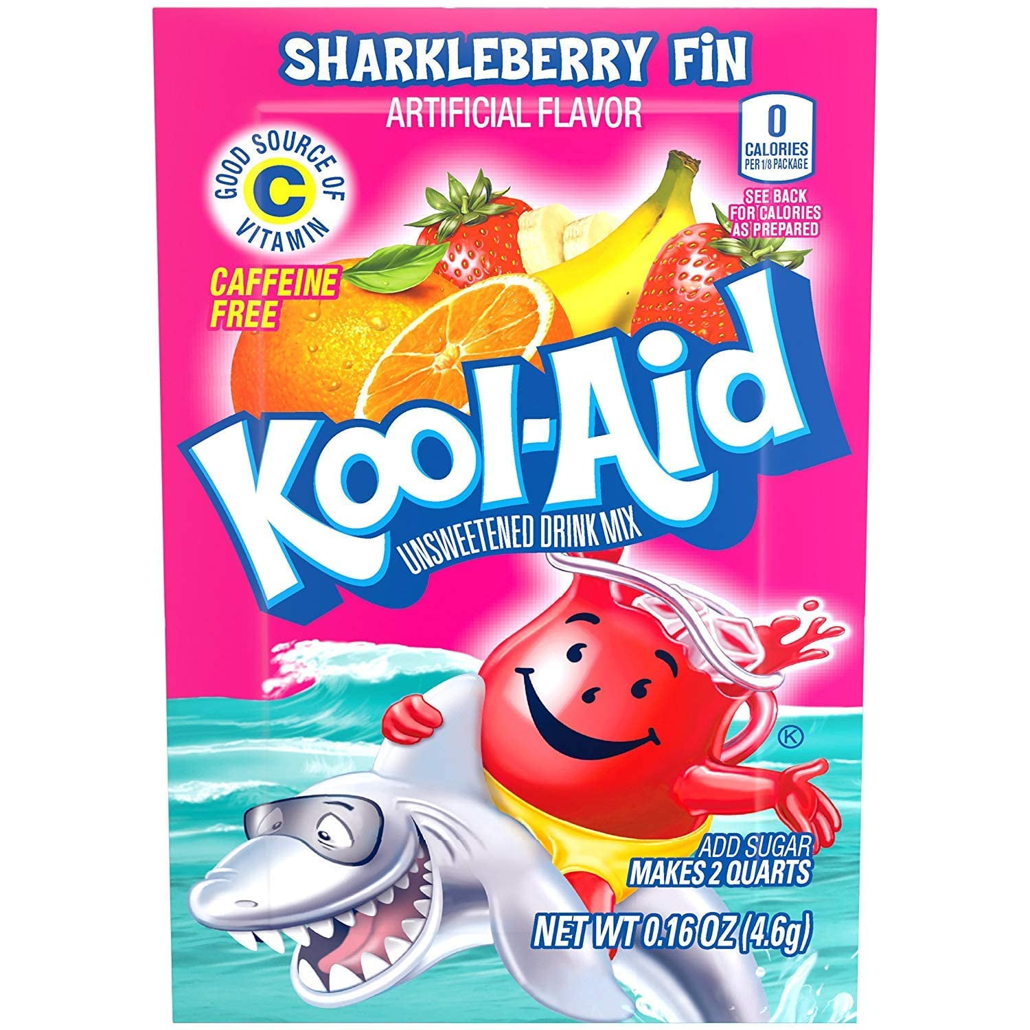 Unsweetened Sharkleberry Fin Powdered Drink Mix, Caffeine , 0.16 oz