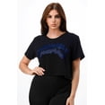 thumbnail image 1 of Untamable Blue Rhinestone Crop Top, 1 of 4