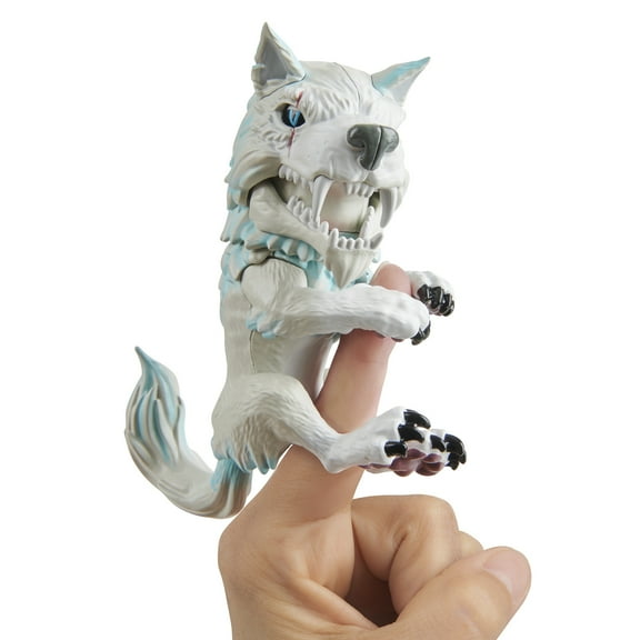 Untamed Dire Wolf by Fingerlings  Blizzard (White and Blue)  Interactive Collectible Toy  by WowWee Electronic Pet