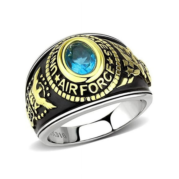 Untamed Pack Air Force Ring Two-Tone, Black, Polished Stainless Steel or Gold Plating