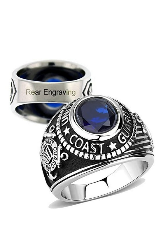 Coast Guard Ring- Polished Stainless Steel