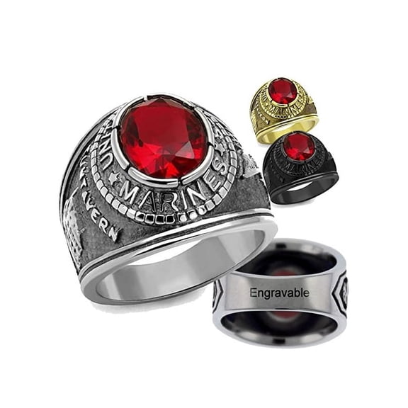 Untamed Pack Marines Ring-Polished Steel, Black or Gold Plating