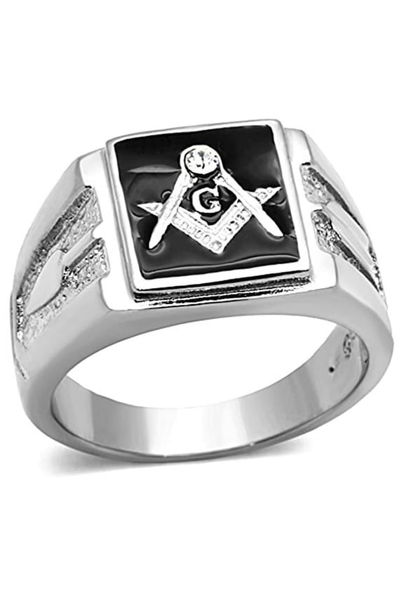 Men's Stainless Steel Masonic Lodge Freemason Ring