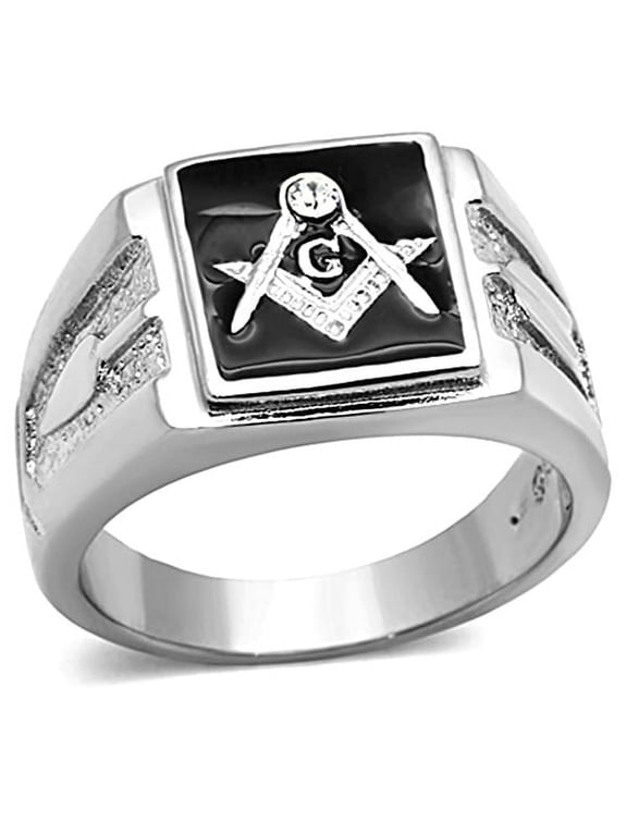 Men's Stainless Steel Masonic Lodge Freemason Ring