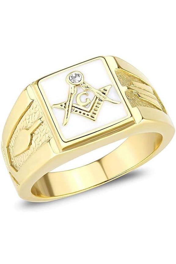 Men's Stainless Steel Masonic Lodge Freemason Ring