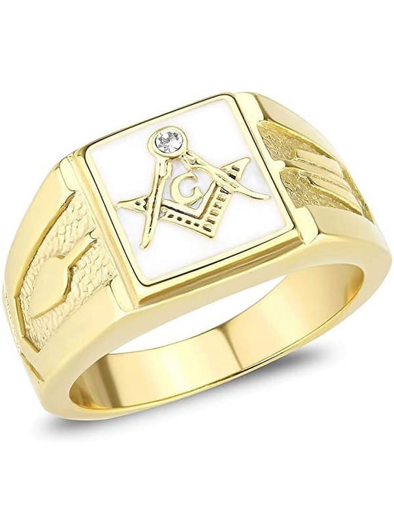 Men's Stainless Steel Masonic Lodge Freemason Ring