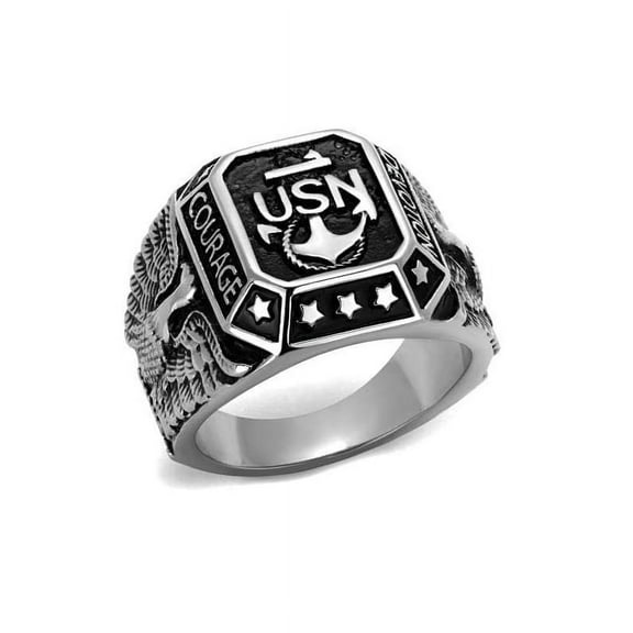 Untamed Pack Navy Ring - Polished Stainless Steel, Gold Plating, Black