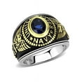 thumbnail image 1 of Untamed Pack Navy Ring - Polished Stainless Steel, Gold Plating, Black, 1 of 7