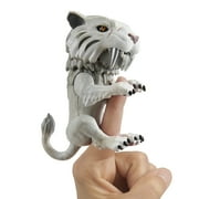 Untamed Sabre Tooth Tiger by Fingerlings-Silvertooth (Silver)Interactive Collectible Toy-By WowWee