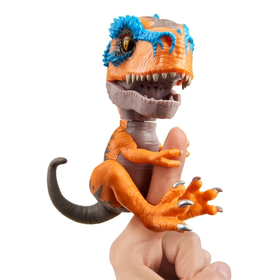 Untamed t-rex by fingerlings scratch (orange) - interactive collectible dinosaur - by wowwee