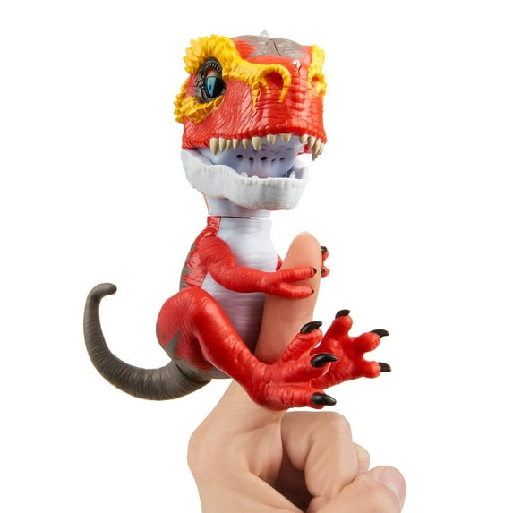 Untamed t-rex by fingerlings ripsaw (red) - interactive collectible dinosaur - by wowwee
