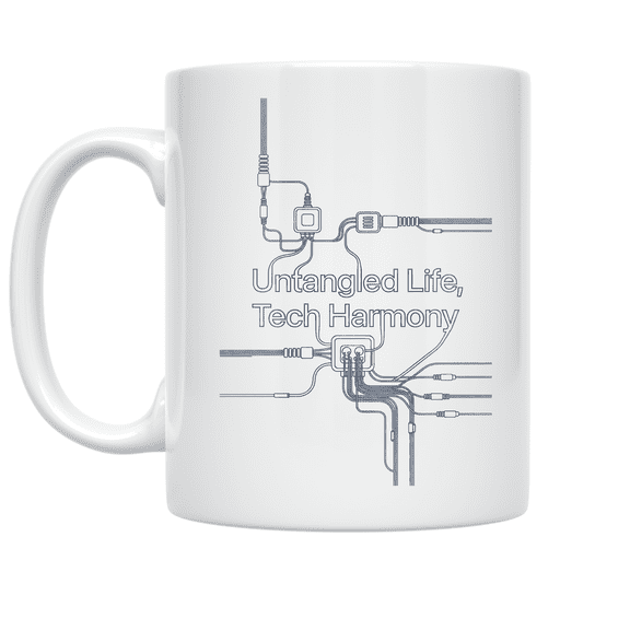 Untangled Life Tech Harmony Design - Tech Enthusiast - 11 oz Ceramic Coffee Mug