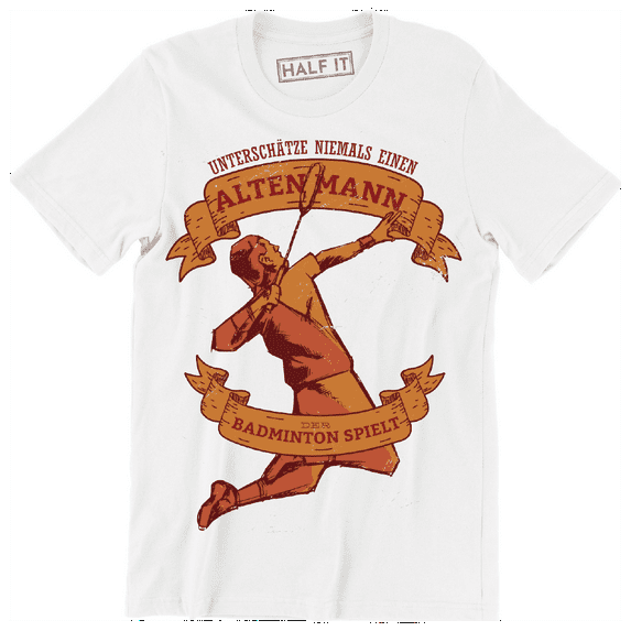 Unterschatze Niemals Eine Alten Man Der Badminton Spielt Men's T-Shirt