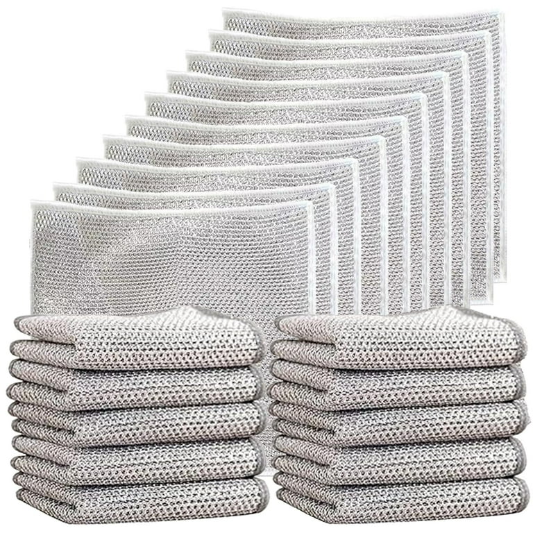 Multipurpose Wire Dishwashing Rags for Wet and Dry,Multipurpose Non-Scratch  Scrubbing Wire Dishwashing Rags,Multifunctional Non-Scratch Wire