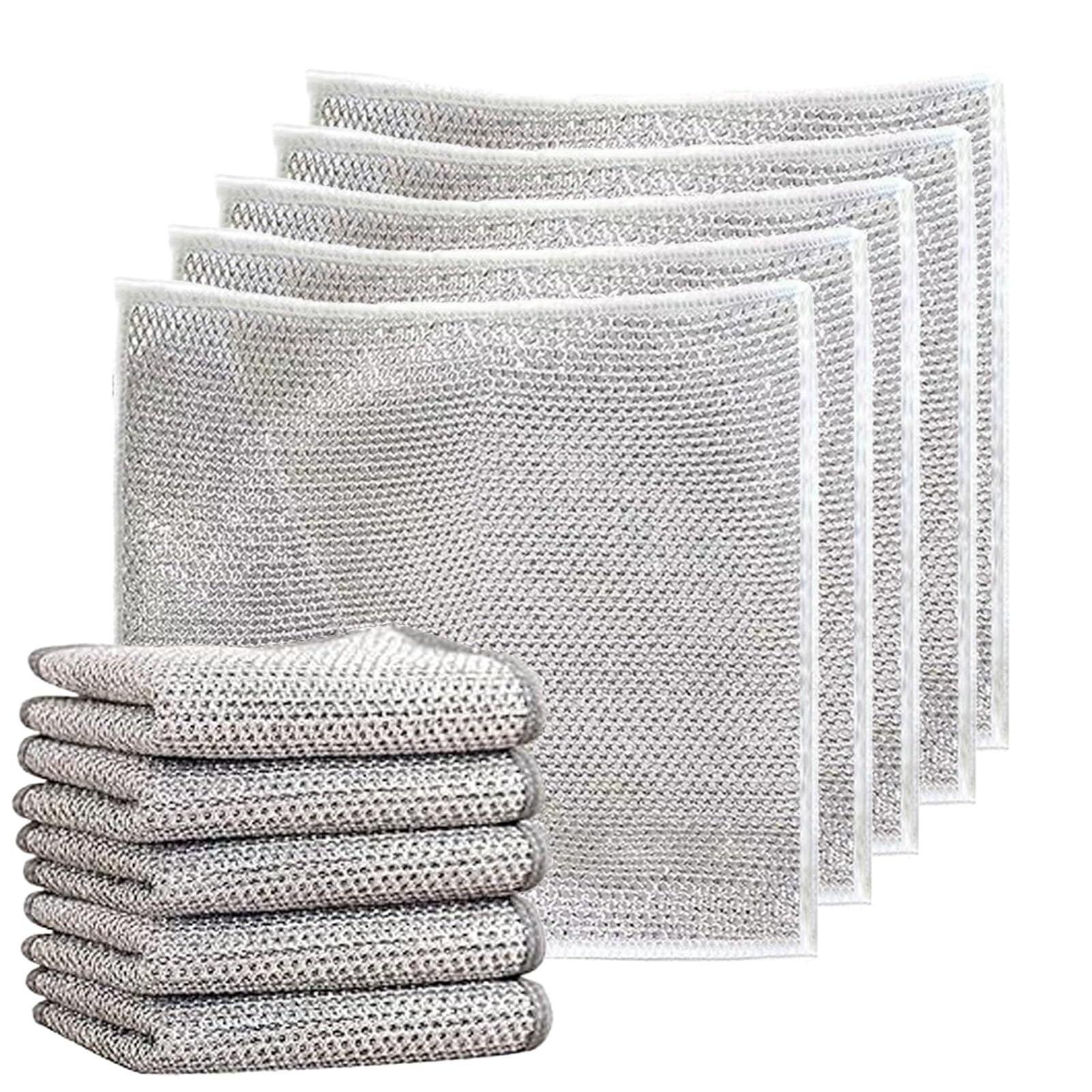  Geistle Multipurpose Non-Scratch Scrubbing Wire Dishwashing Rags,  Multipurpose Wire Dishwashing Rags for Wet and Dry, Wire Dishwashing Rag,  for Dishes, Sinks, Counters, Stove Tops (10Pcs) : Health & Household