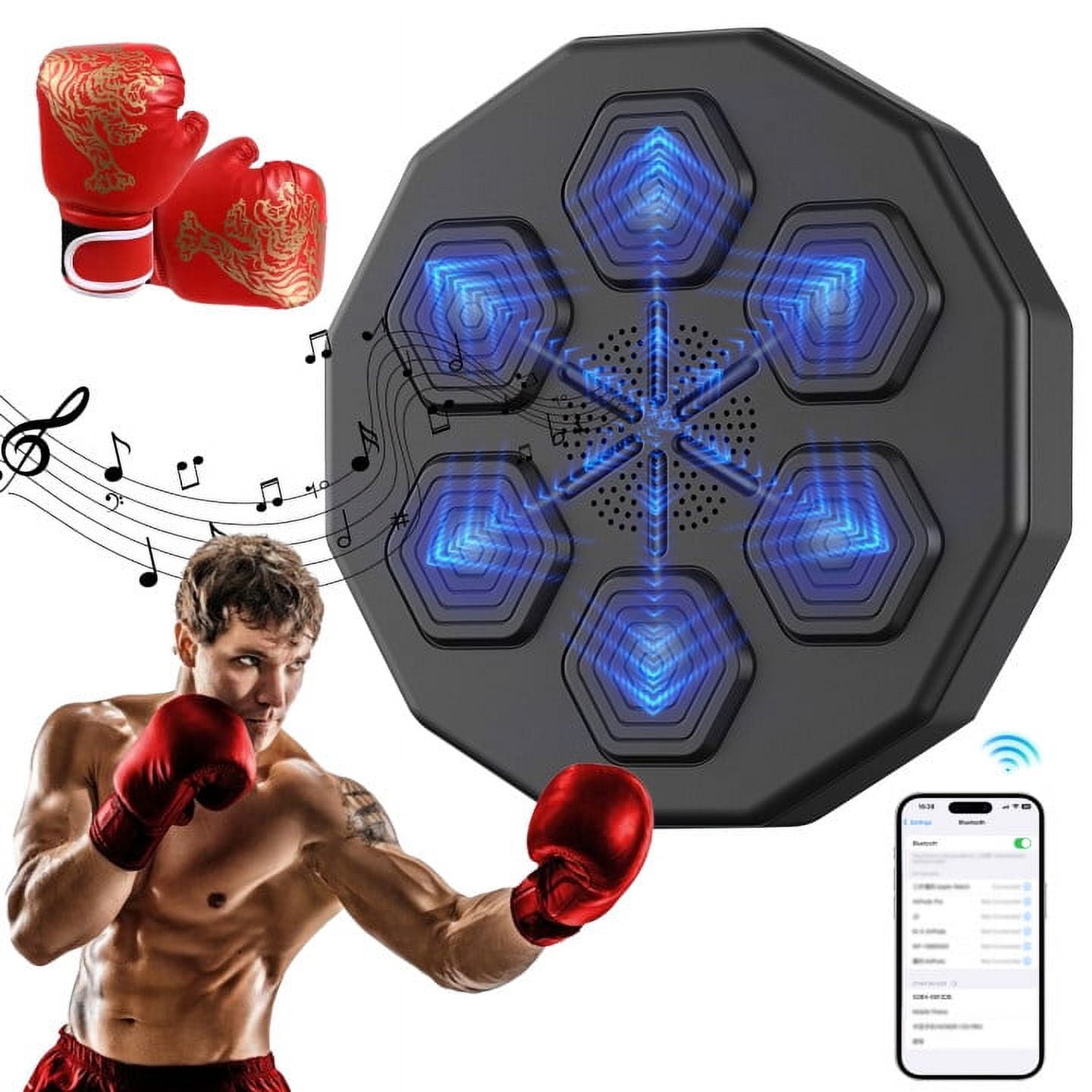 Boxing Machine, Smart Boxing Music Machine with Gloves and Phone Holder,  Wall Mounted Electronic Punching Machine for Home Training, Tension  Release, Boxing Games : : Sports & Outdoors