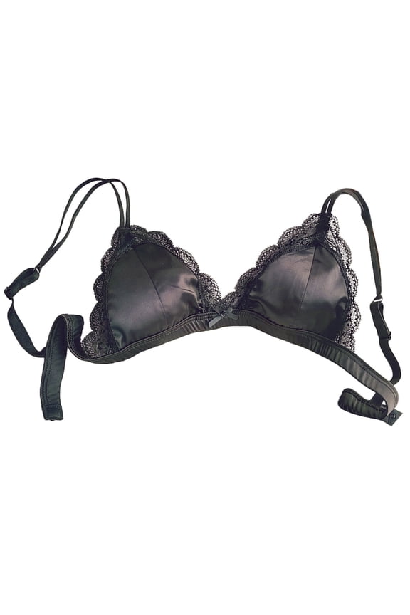 Untied Lace Triangle Cup Bralette for Women Delicate Soft Comfort No Underwire Thin Style Bra