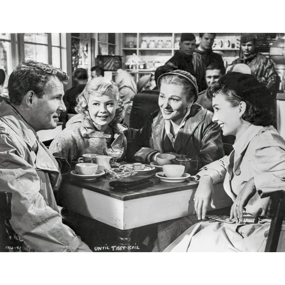 Until They Sail Man and Three Woman Having Conversation Photo Print (24 x 30)