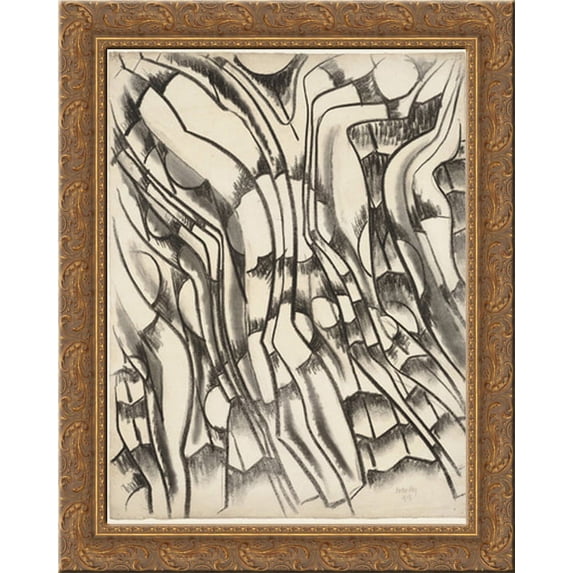 Untitled 20x24 Gold Ornate Wood Framed Canvas Art by Ray, Man