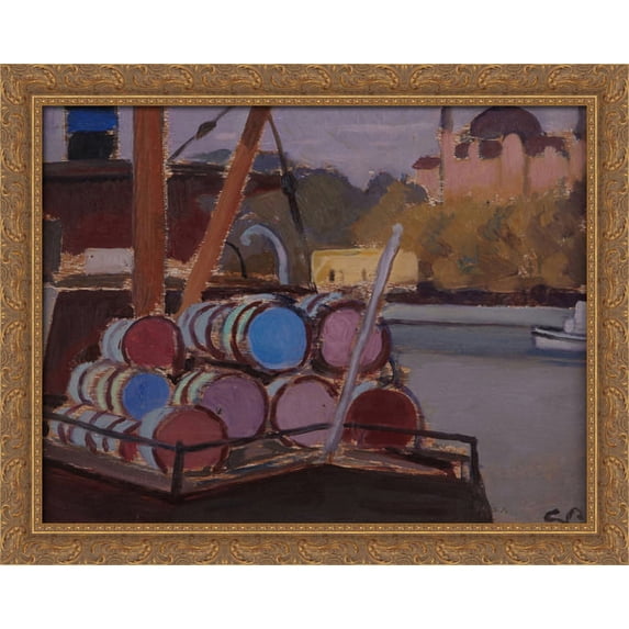Untitled 34x28 Large Gold Ornate Wood Framed Canvas Art by Georg Pauli