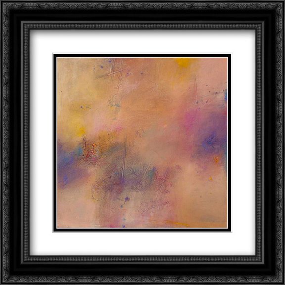 Untitled Abstract No. 7 2x Matted 20x20 Black Ornate Framed Art Print by Handelman, Ed