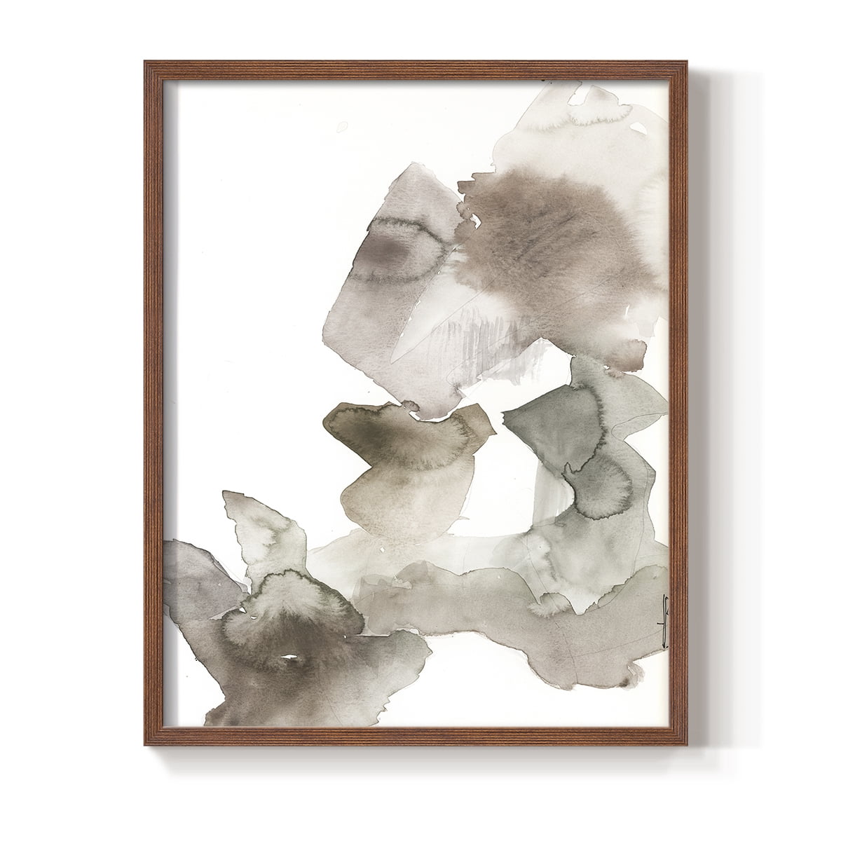 Untitled IX V31 Framed Print in Brown Solid Wood Framed Print No Nail Hanging