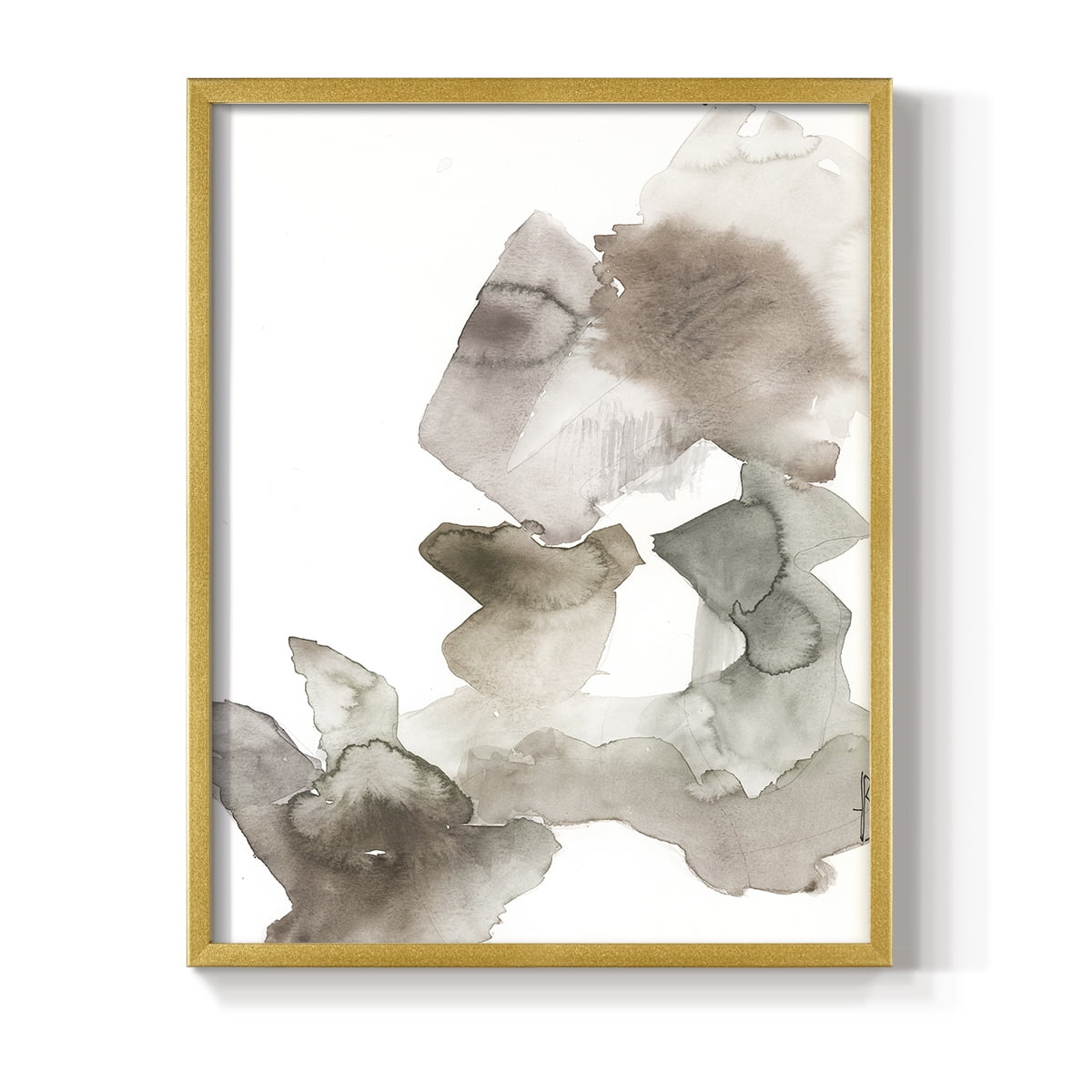 Untitled IX V31 Framed Print in Gold Solid Wood Framed Print No Nail Hanging
