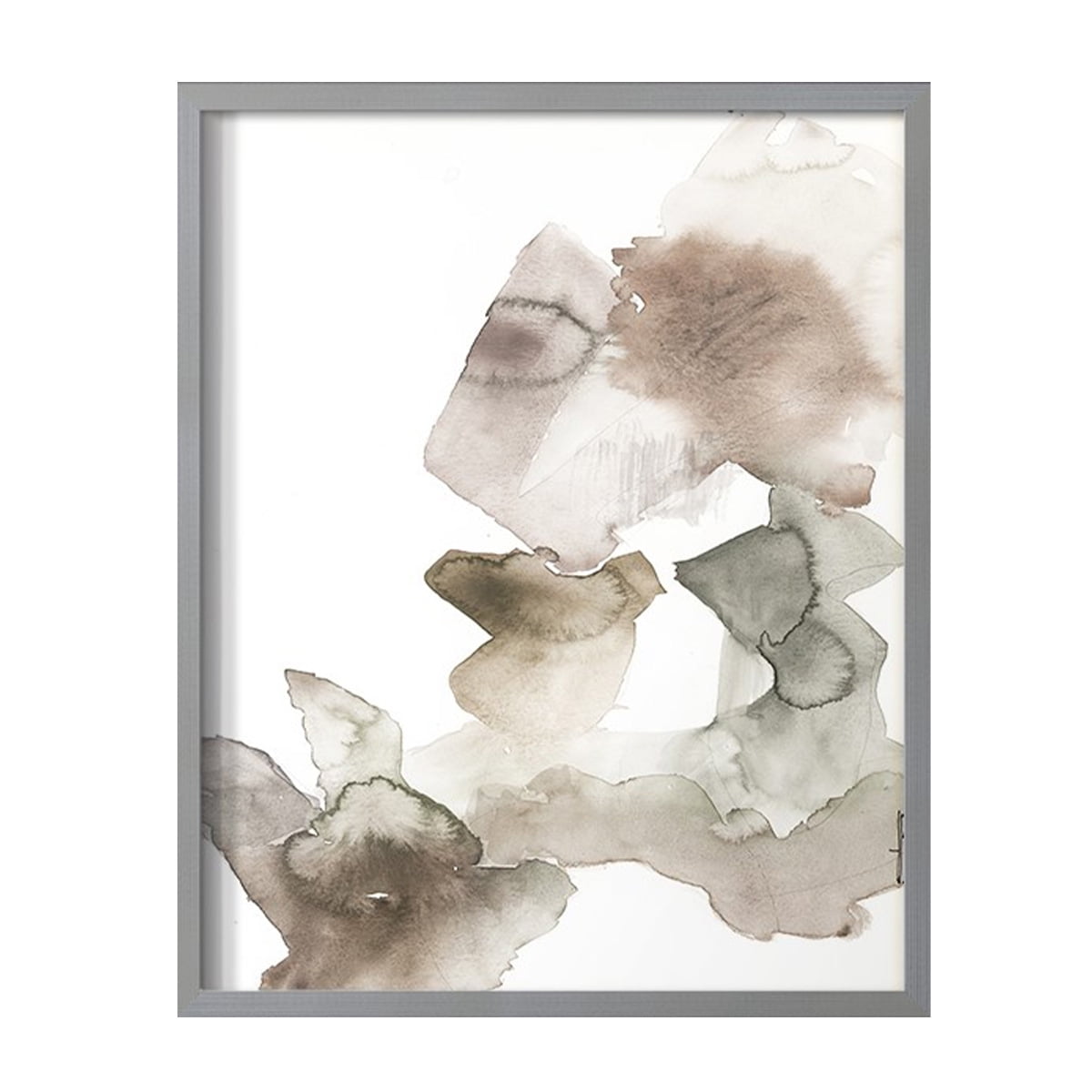 Untitled IX V31 Framed Print in Gray Solid Wood Framed Print No Nail Hanging