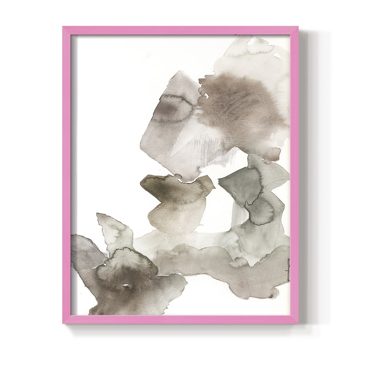 Untitled IX V31 Framed Print in Pink Solid Wood Framed Print No Nail Hanging