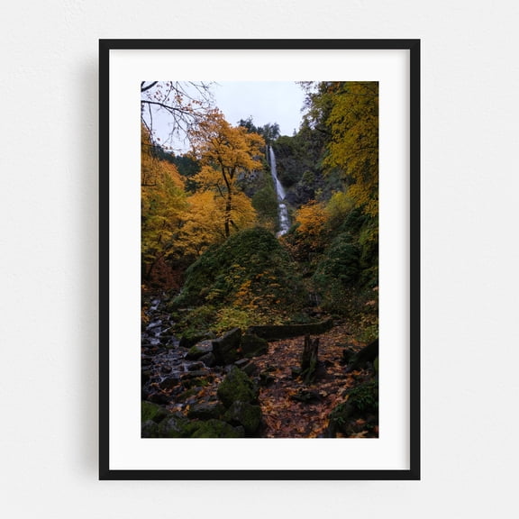 Untitled - Los Angeles Oregon Photography Waterfall Autumn Nature Forest Landscape Scenic Woods Black Framed Wall Art Print 5 x 7 inches
