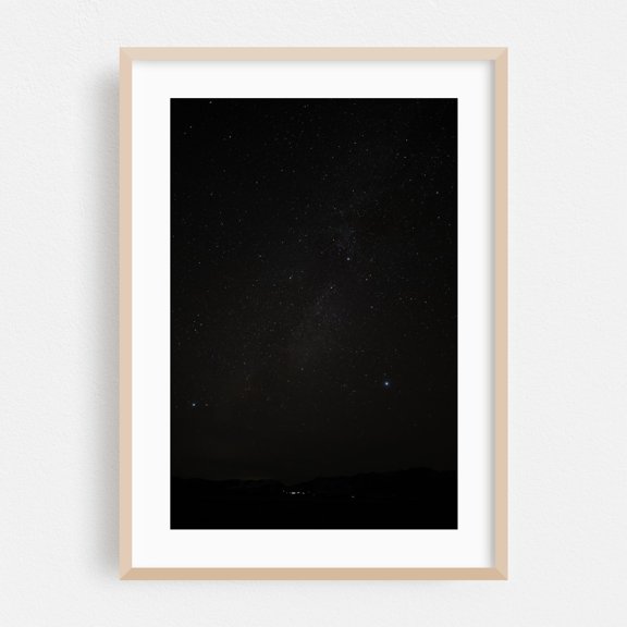 Untitled - Nevada Photography Night Sky Stars Astronomy Space Milky Way Cosmic Scenic Oak Framed Wall Art Print 12 x 18 inches