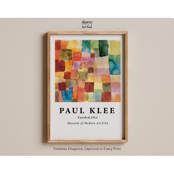 Untitled Paul Klee 1914 Abstract Color Block Modernist Composition, Unframed Poster